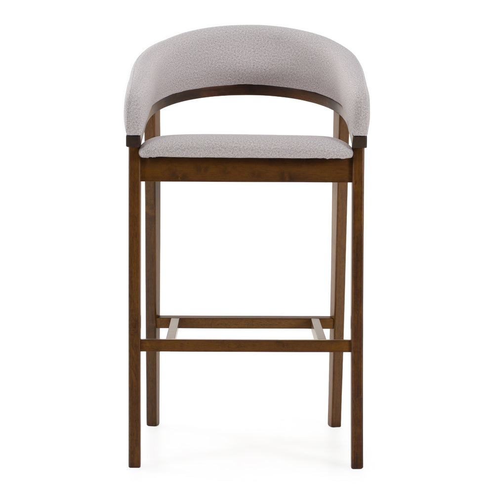 Truman - Mid-Century Modern Grey + Walnut Bar Chair (Set of 2) - View 4