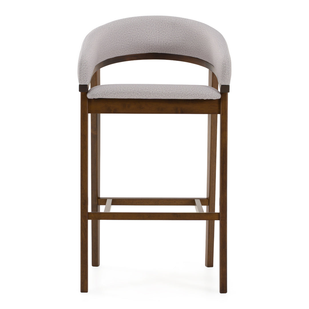 Truman - Mid-Century Modern Grey + Walnut Bar Chair (Set of 2)