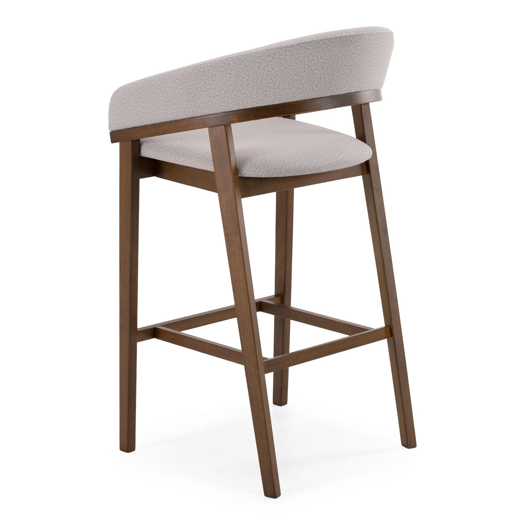 Truman - Mid-Century Modern Grey + Walnut Bar Chair (Set of 2)