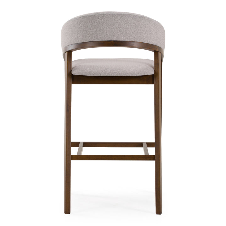 Truman - Mid-Century Modern Grey + Walnut Bar Chair (Set of 2)