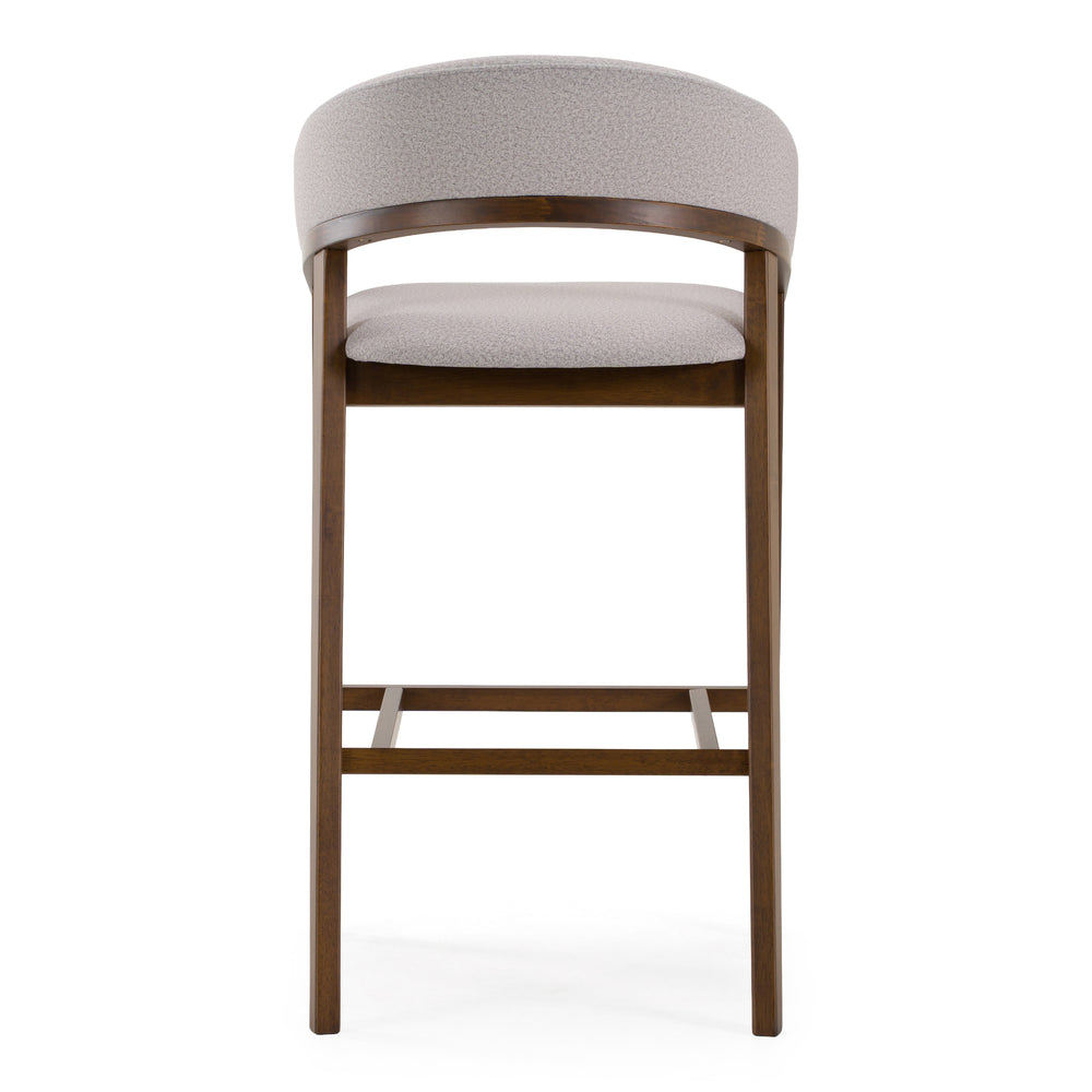 Truman - Mid-Century Modern Grey + Walnut Bar Chair (Set of 2) - View 7