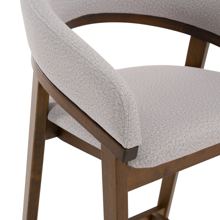 Truman - Mid-Century Modern Grey + Walnut Bar Chair (Set of 2)