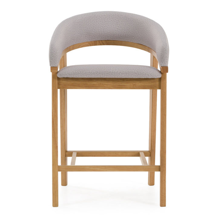 Truman - Mid-Century Modern Grey + Natural Oak Counter Chair (Set of 2)