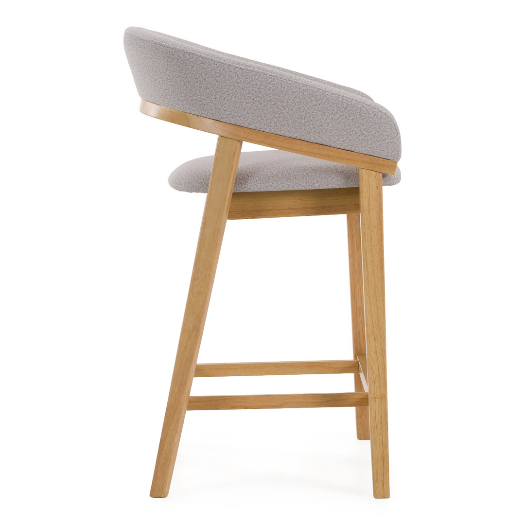 Truman - Mid-Century Modern Grey + Natural Oak Counter Chair (Set of 2)