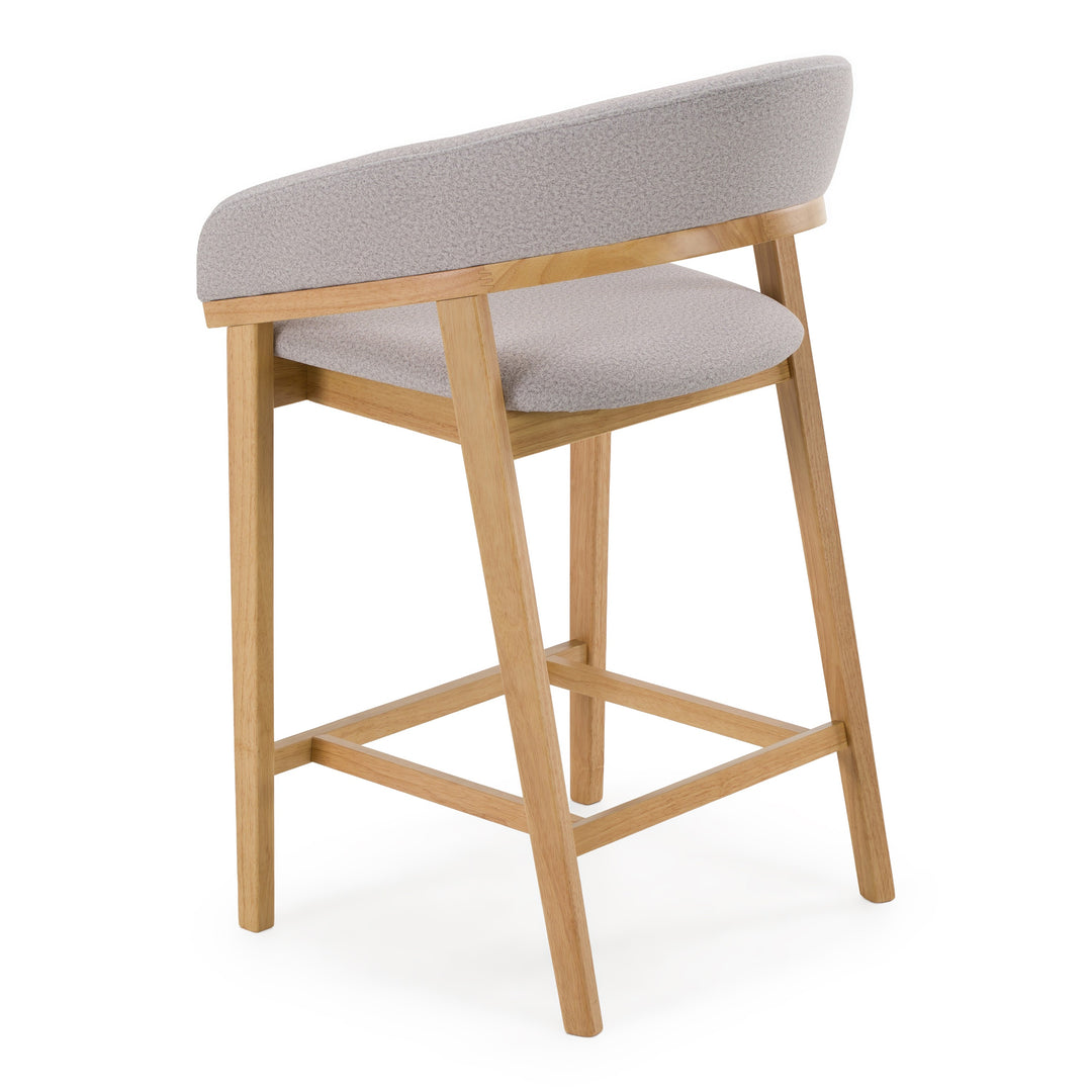 Truman - Mid-Century Modern Grey + Natural Oak Counter Chair (Set of 2)