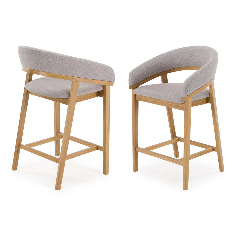 Truman - Mid-Century Modern Grey + Natural Oak Counter Chair (Set of 2) - View 9
