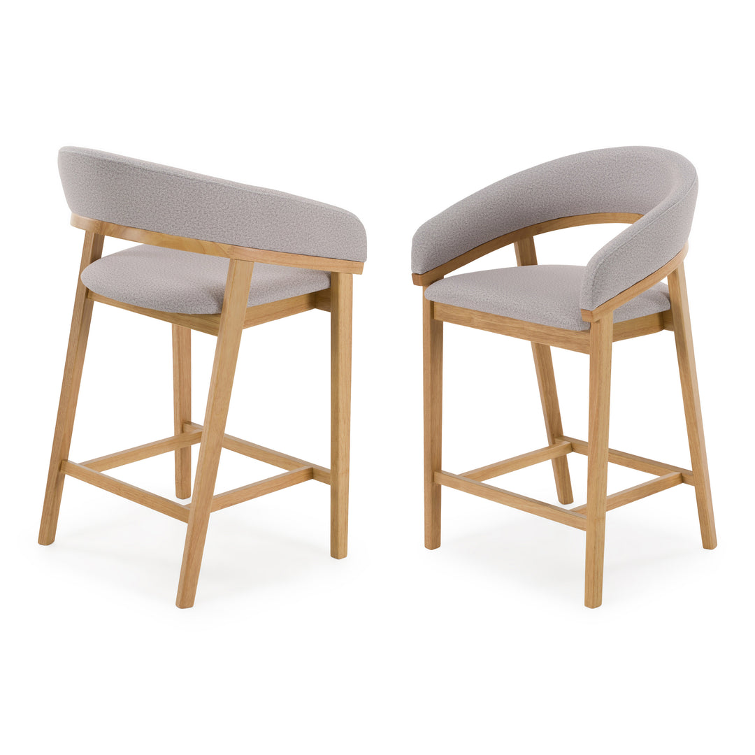Truman - Mid-Century Modern Grey + Natural Oak Counter Chair (Set of 2)
