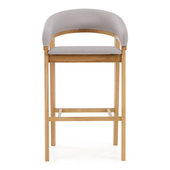 Truman - Mid-Century Modern Grey + Natural Oak Bar Chair (Set of 2)
