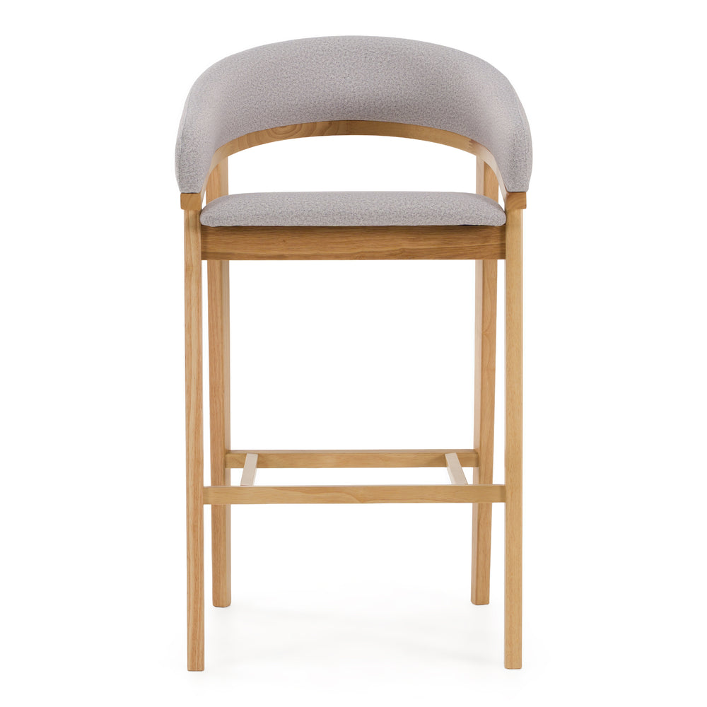 Truman - Mid-Century Modern Grey + Natural Oak Bar Chair (Set of 2) - View 4