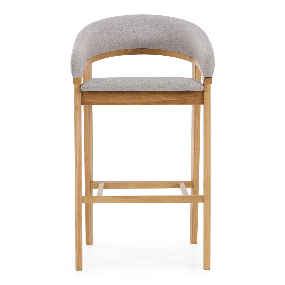 Truman - Mid-Century Modern Grey + Natural Oak Bar Chair (Set of 2)