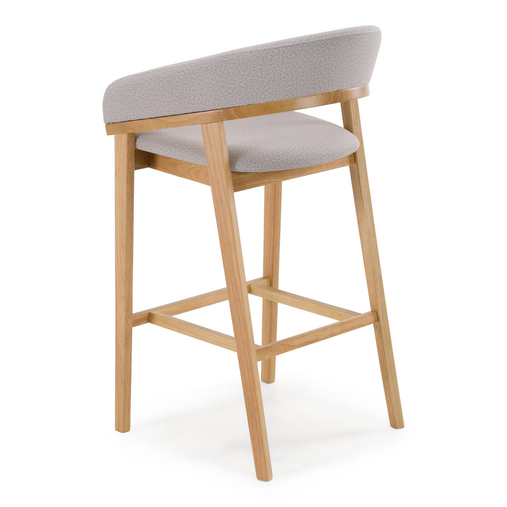 Truman - Mid-Century Modern Grey + Natural Oak Bar Chair (Set of 2) - View 6