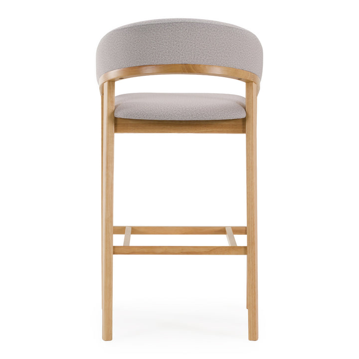 Truman - Mid-Century Modern Grey + Natural Oak Bar Chair (Set of 2)