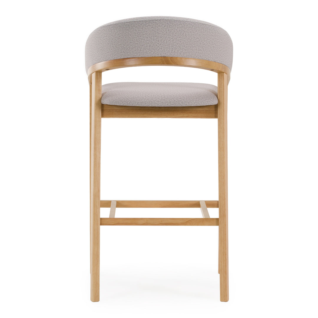 Truman - Mid-Century Modern Grey + Natural Oak Bar Chair (Set of 2)