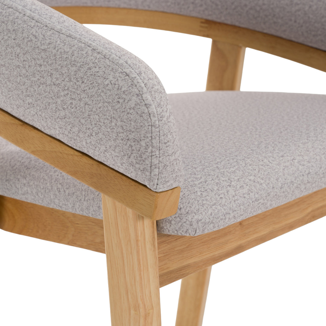 Truman - Mid-Century Modern Grey + Natural Oak Bar Chair (Set of 2)