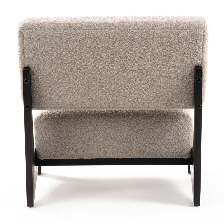 Tucker - Mid-Century Modern Light Grey Fabric + Black Walnut Accent Chair
