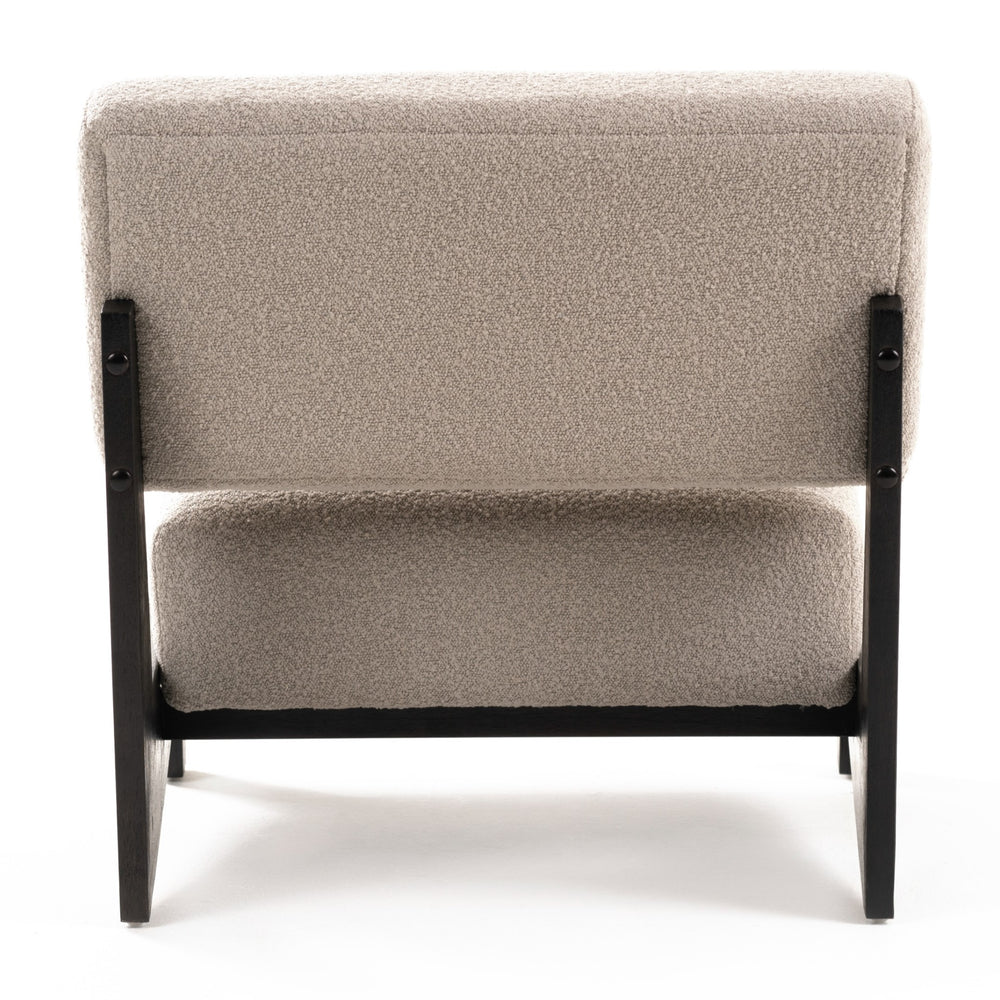 Tucker - Mid-Century Modern Light Grey Fabric + Black Walnut Accent Chair - View 4