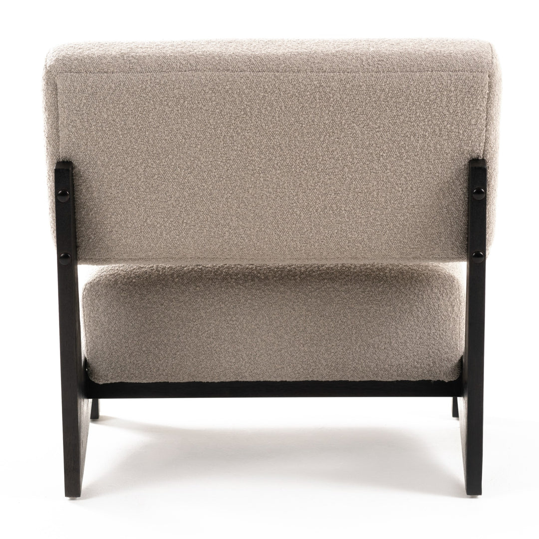 Tucker - Mid-Century Modern Light Grey Fabric + Black Walnut Accent Chair