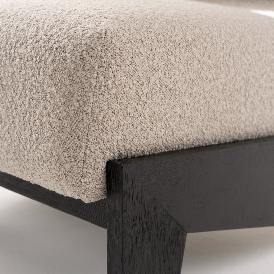 Tucker - Mid-Century Modern Light Grey Fabric + Black Walnut Accent Chair