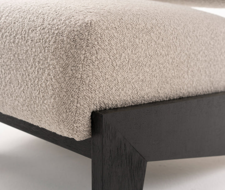 Tucker - Mid-Century Modern Light Grey Fabric  Black Walnut Accent Chair