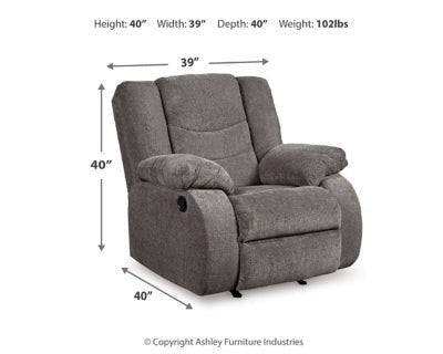 Tulen Recliner - Gray Rocker Chair modern furniture Contempo Furniture