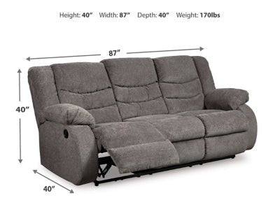 Tulen Reclining Sofa - Gray Reclining Sofa modern furniture Contempo Furniture
