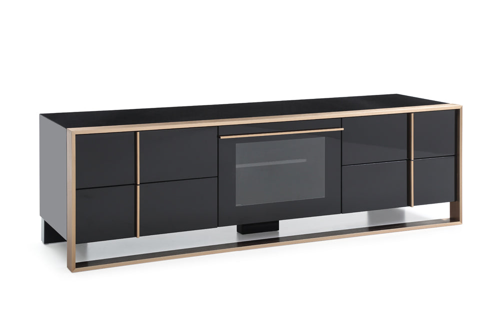 Cartier Modern Black  and  Rosegold TV Stand