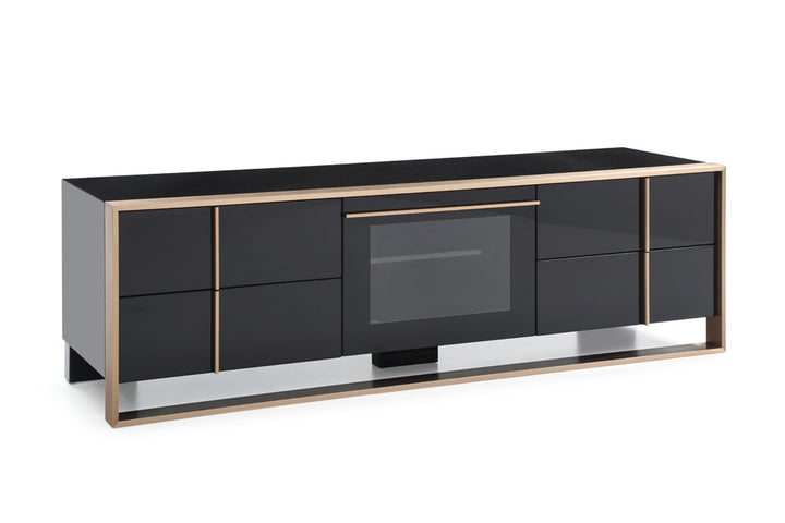 Cartier Modern Black  and  Rosegold TV Stand