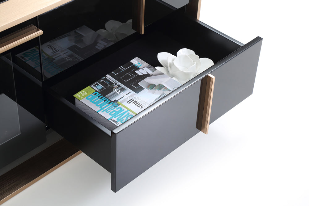 Cartier Modern Black  and  Rosegold TV Stand