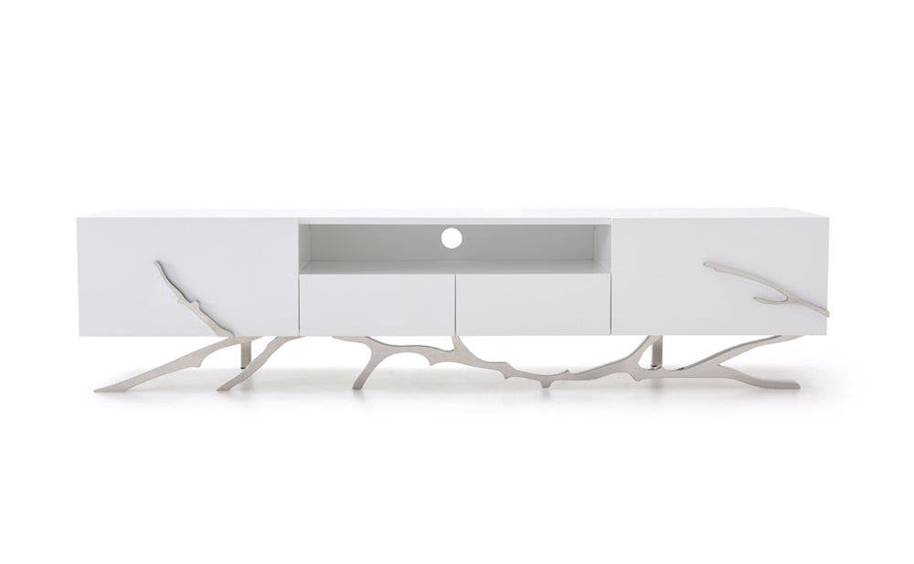 Legend 79"-Wide Modern White TV Stand - View 5