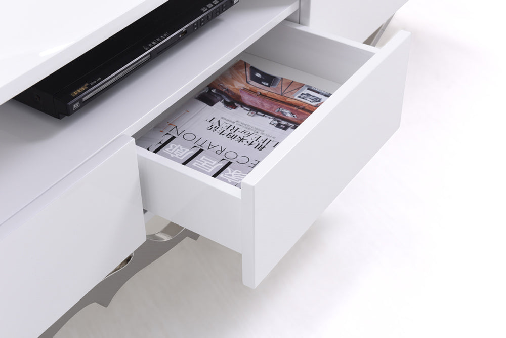 Legend 79"-Wide Modern White TV Stand - View 6