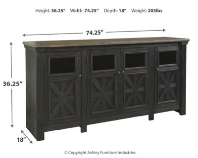 Tyler Creek 74" TV Stand - Dark Gray TV Stand modern furniture Contempo Furniture