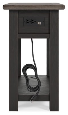 Tyler Creek Chairside End Table - Dark Gray Chair Side Table modern furniture Contempo Furniture