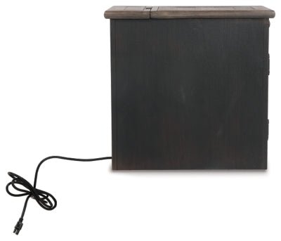 Tyler Creek Chairside End Table with USB Ports &amp; Outlets - Black Chair Side Table modern furniture Contempo Furniture