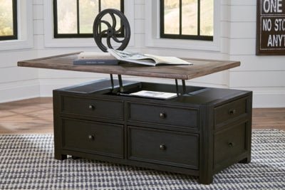 Tyler Creek Coffee Table with Lift Top - Black Cocktail Table modern furniture Contempo Furniture