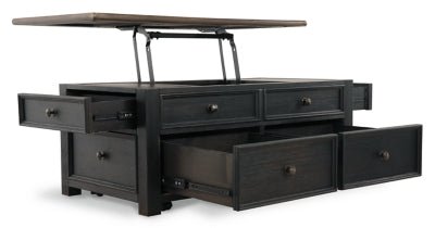 Tyler Creek Coffee Table with Lift Top - Black Cocktail Table modern furniture Contempo Furniture