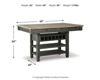 Tyler Creek Counter Height Dining Table - Dark Gray Counter Table modern furniture Contempo Furniture