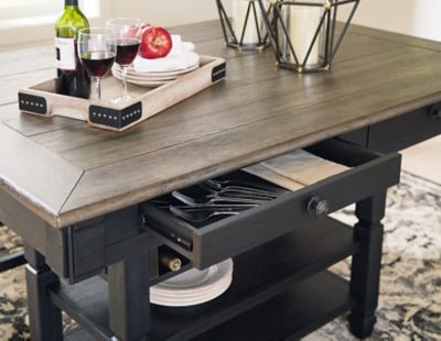 Tyler Creek Counter Height Dining Table - Dark Gray Counter Table modern furniture Contempo Furniture