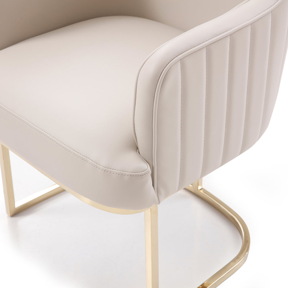 Tyler - Modern Grey + Gold Dining Chair - View 12