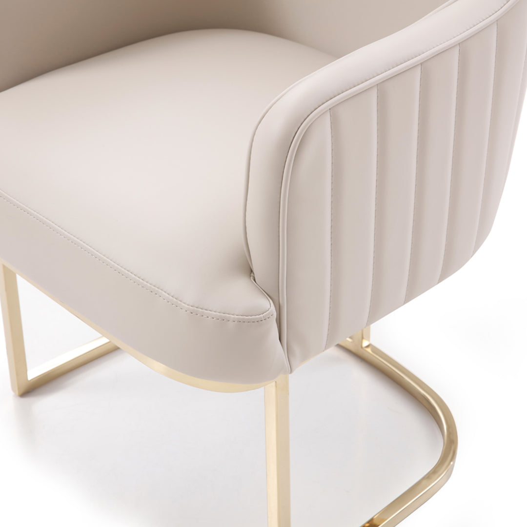 Tyler - Modern Grey + Gold Dining Chair