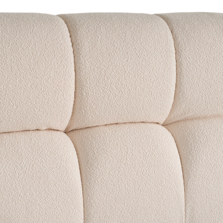 Tyree  Modern Tufted OffWhite Fabric Bed