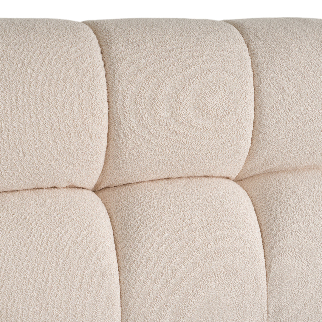 Tyree - Modern Tufted Off-White Fabric Bed