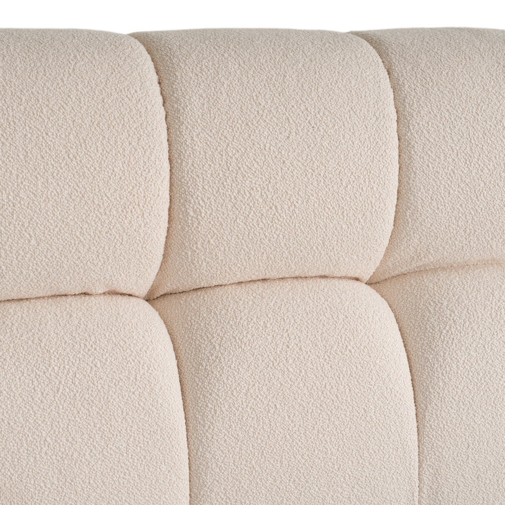 Tyree - Modern Tufted Off-White Fabric Bed - View 9