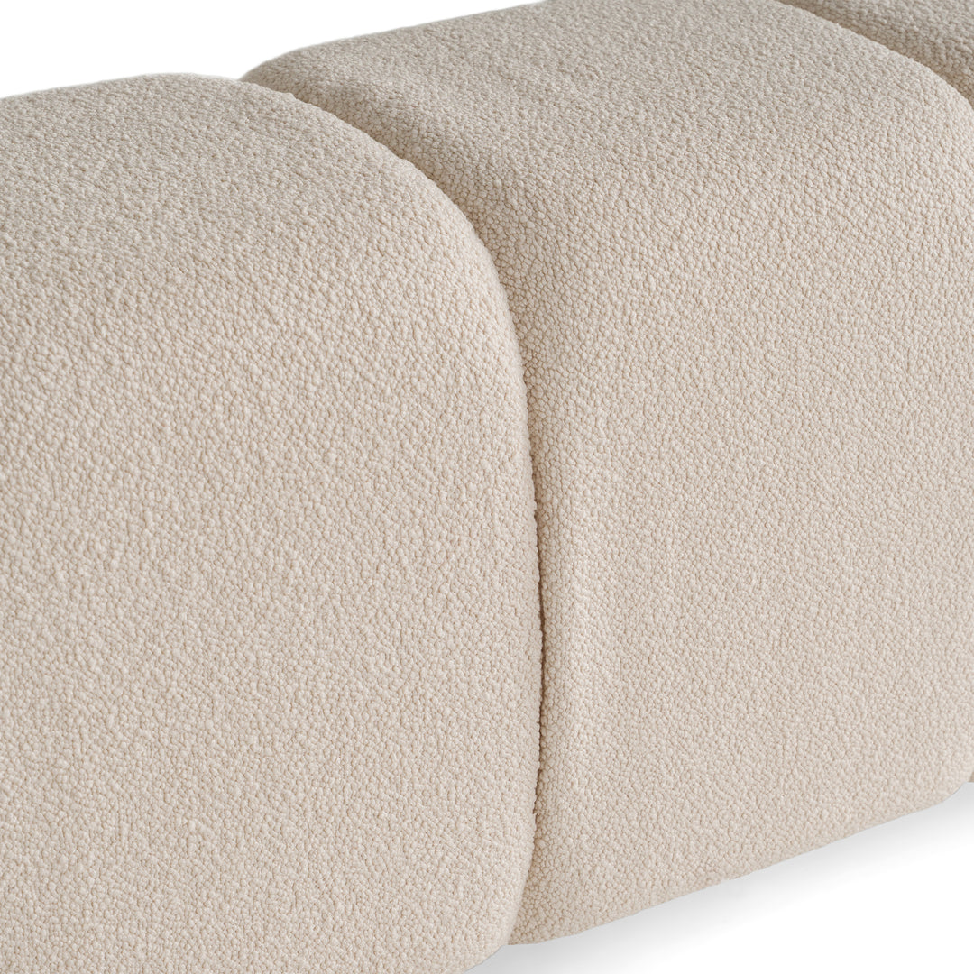 Tyree - Modern Tufted Off-White Fabric Bed