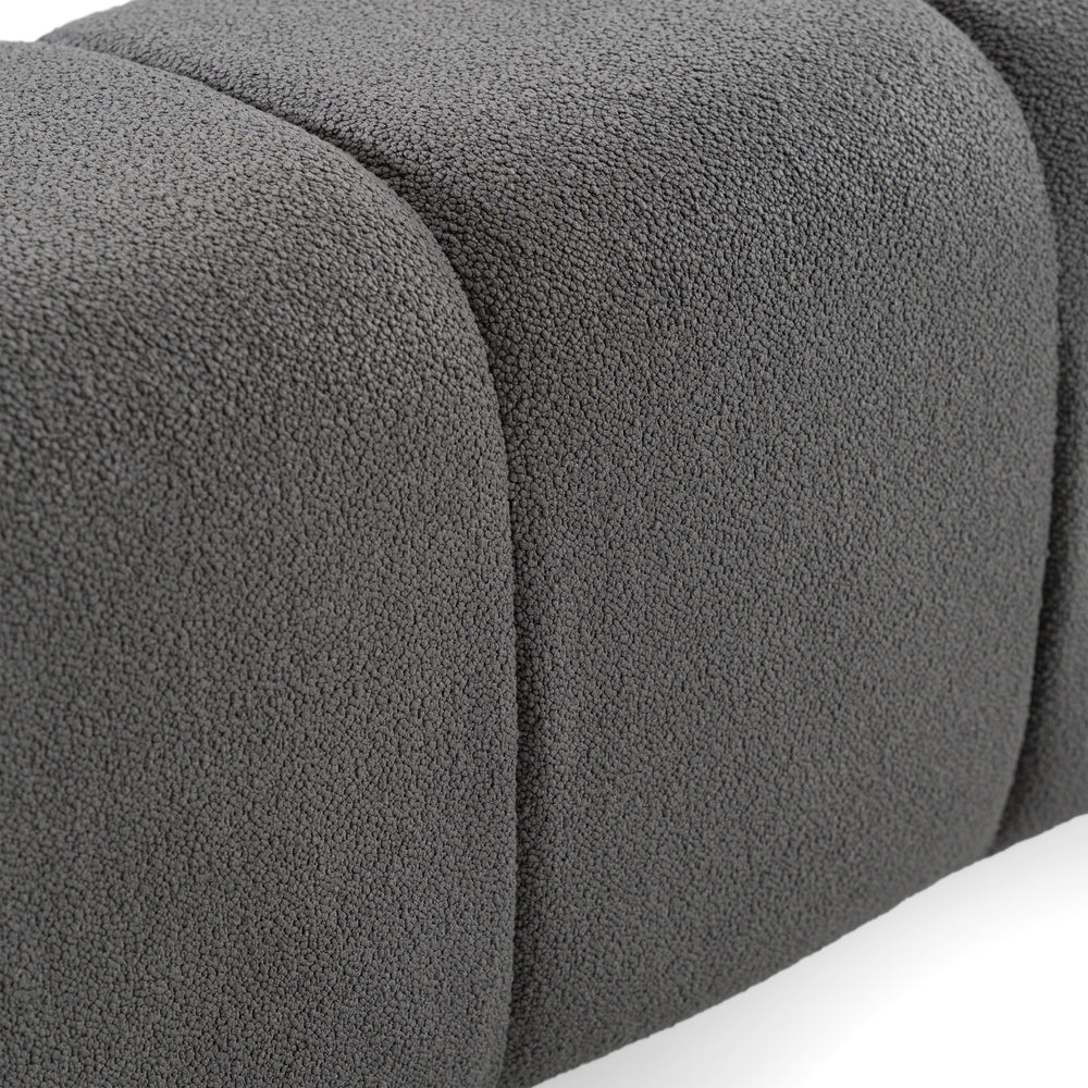Eastern King Tyree - Modern Tufted Grey Fabric Bed - View 5