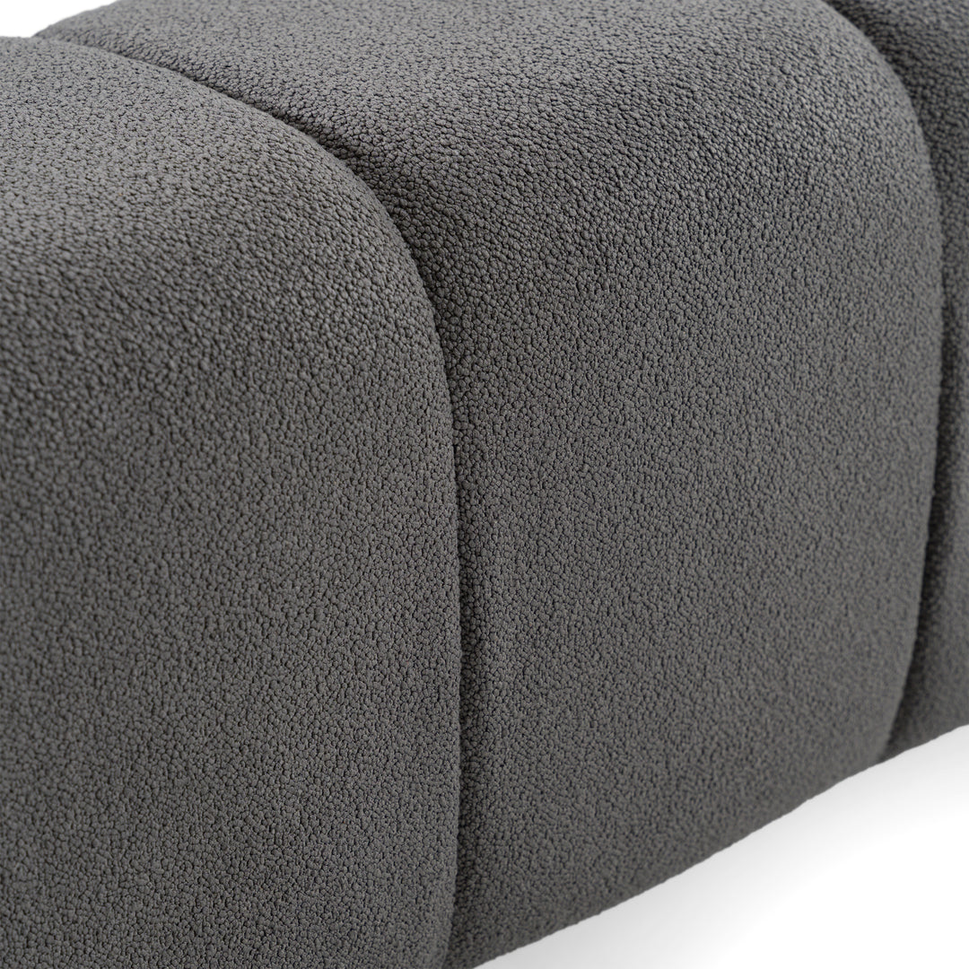 Eastern King Tyree - Modern Tufted Grey Fabric Bed