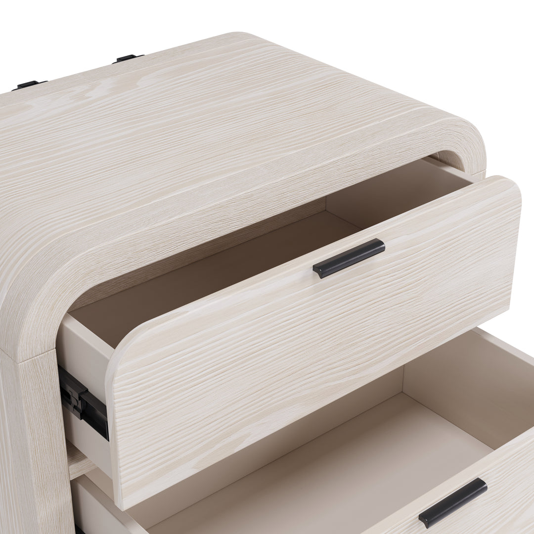 Modus Furniture Nknf81 Drake Two Drawer Usb Charging Nightstand In Sugar