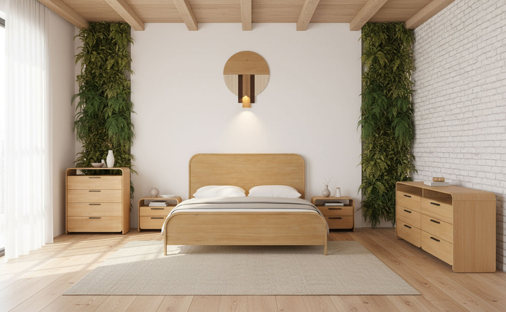Dresden - Modern Natural Acacia Bed - View 8