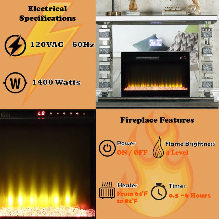Noralie Fireplace W/Bluetooth – features callout