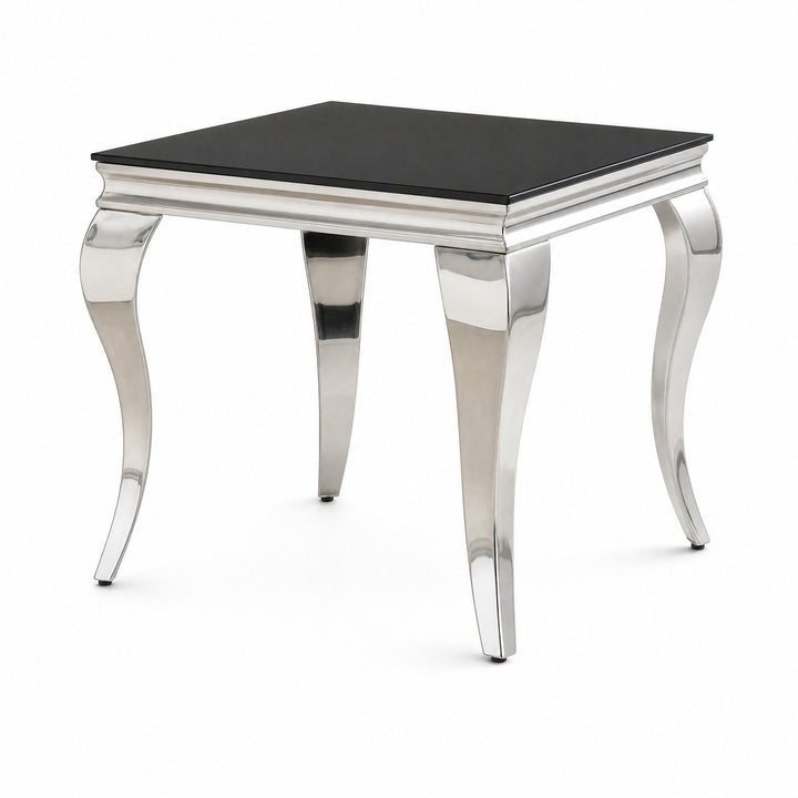 Wetzikon End Table, Silver/Black