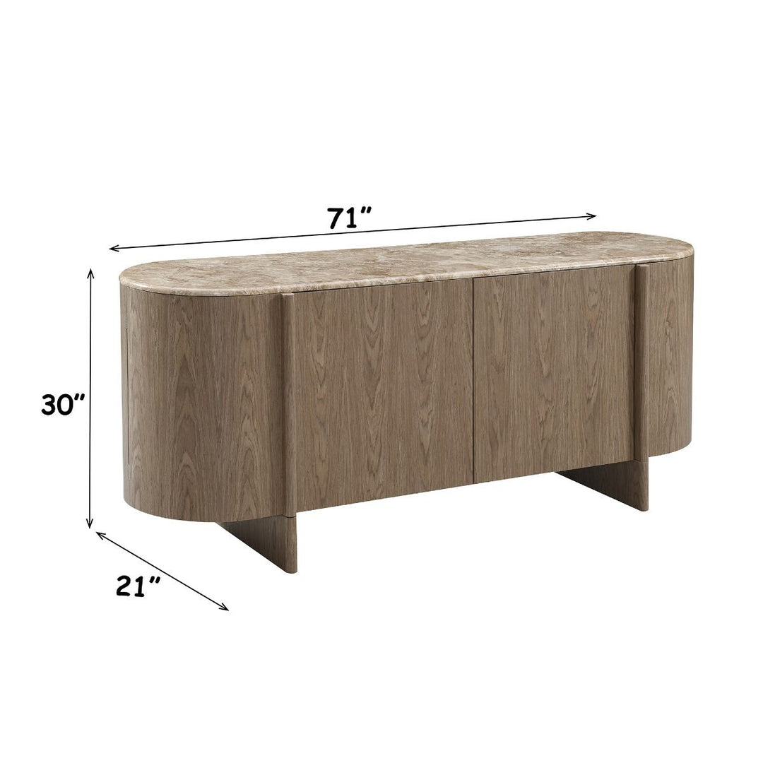 Markku Console Table w/Natural Marble – dimensions diagram